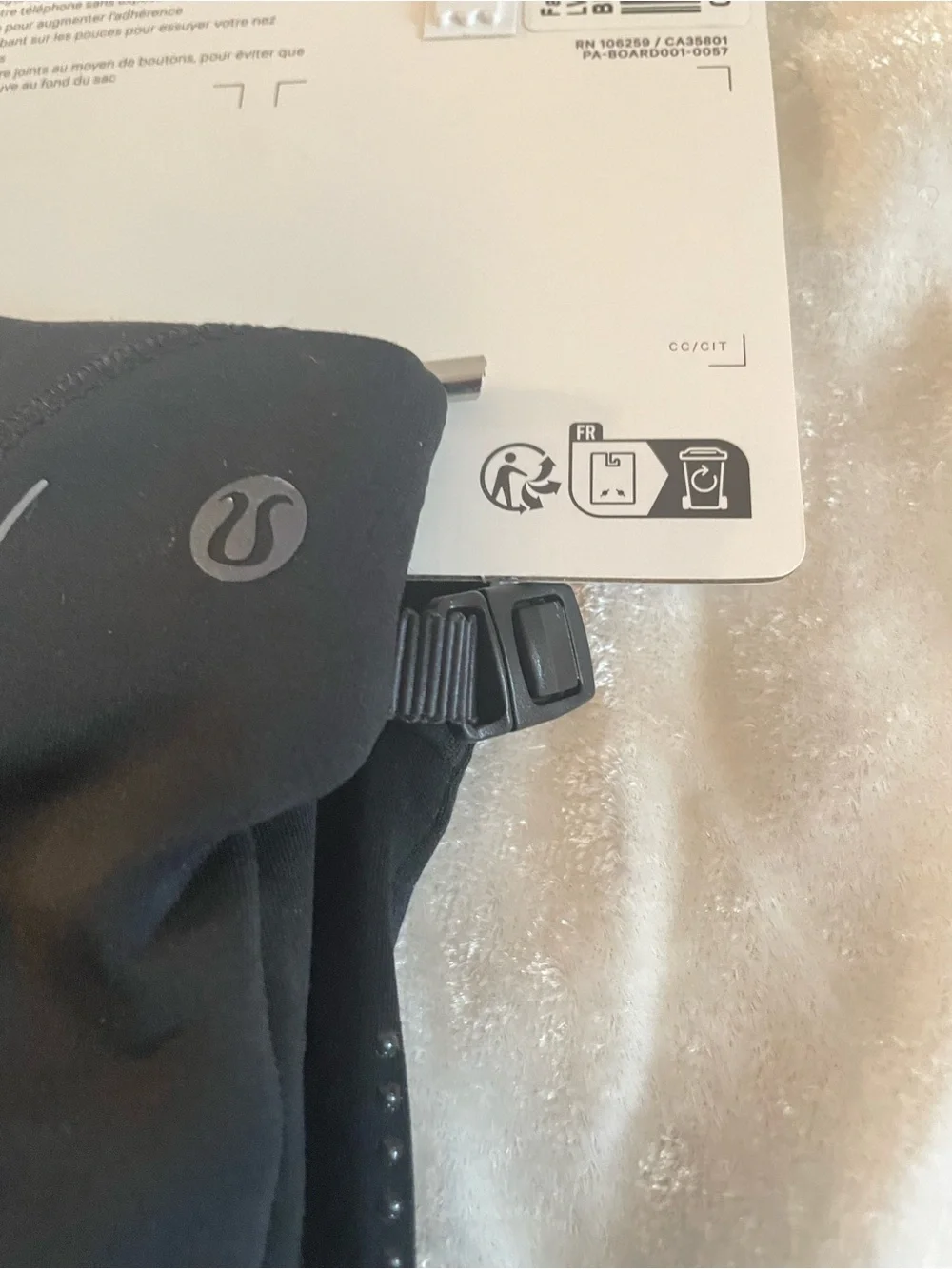 NWT lululemon Fast and Free Fleece Running Gloves Black XS + with Bag